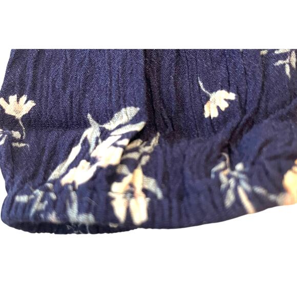 SKY AND SPARROW LONG SLV, V-NECK MINI WAIST DRESS, WOMEN, XS, BLUE - FLORAL PATT - Picture 10 of 12